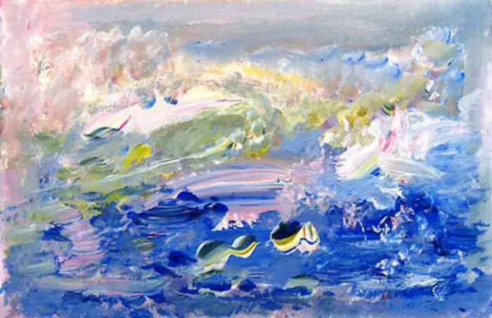 Het koesterkaartje ‘stroom maar’, in zacht roze, blauw en wit
